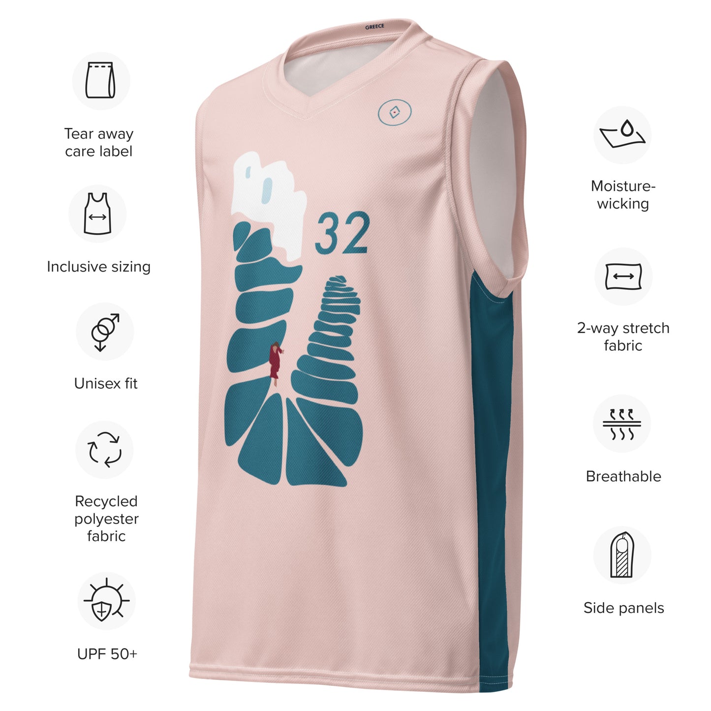 Santorini Stairs Unisex Basketball Jersey