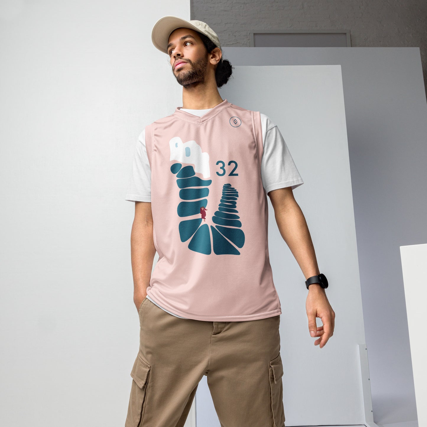 Santorini Stairs Unisex Basketball Jersey