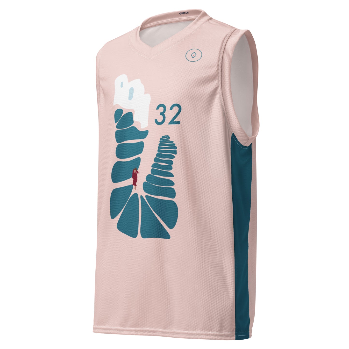 Santorini Stairs Unisex Basketball Jersey
