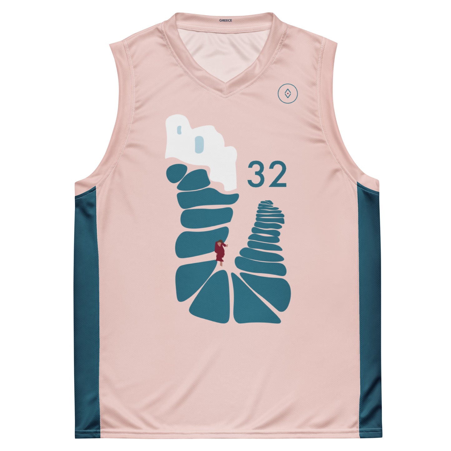 Santorini Stairs Unisex Basketball Jersey
