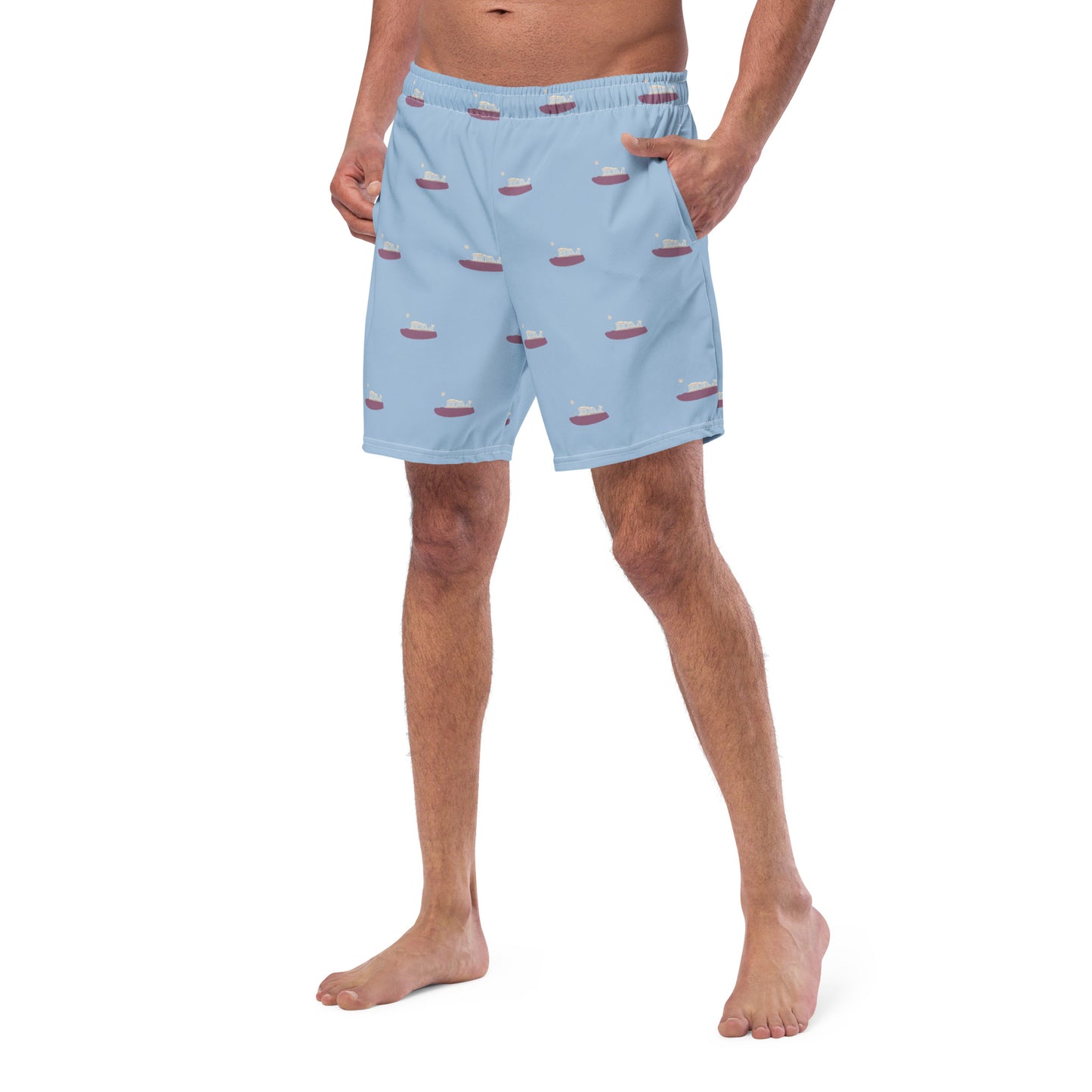 Acropolis' Parthenon of Athens Men's Swim trunks (Blue)