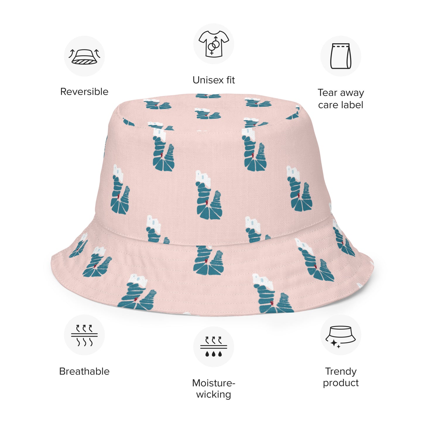 Santorini Stairs Reversible Bucket hat