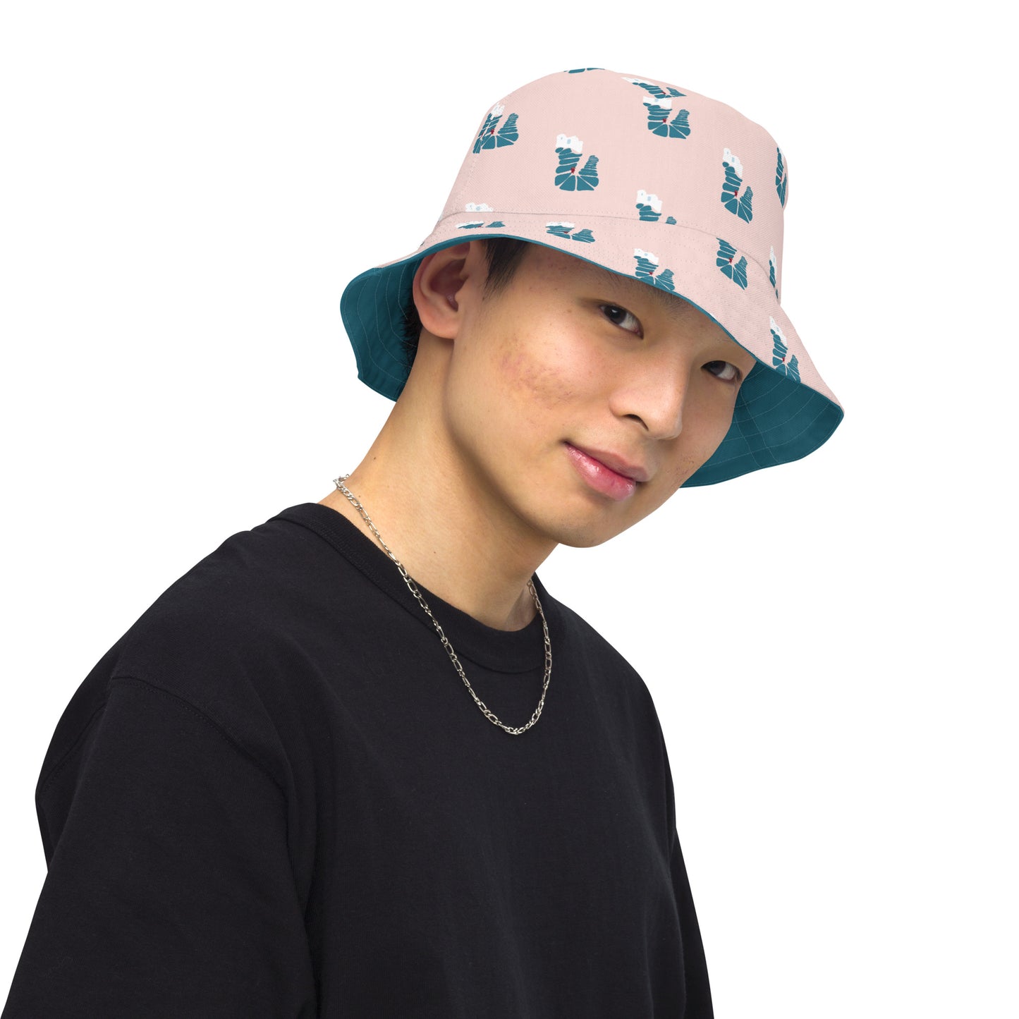 Santorini Stairs Reversible Bucket hat