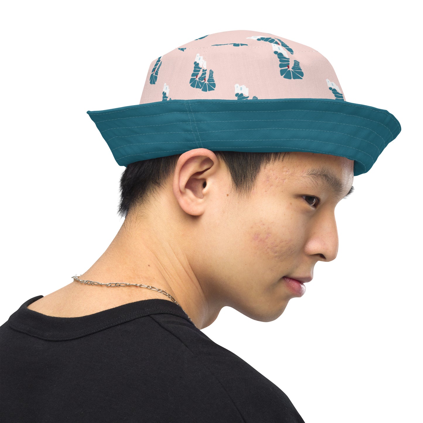 Santorini Stairs Reversible Bucket hat