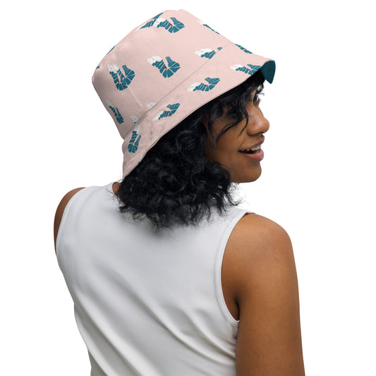 Santorini Stairs Reversible Bucket hat