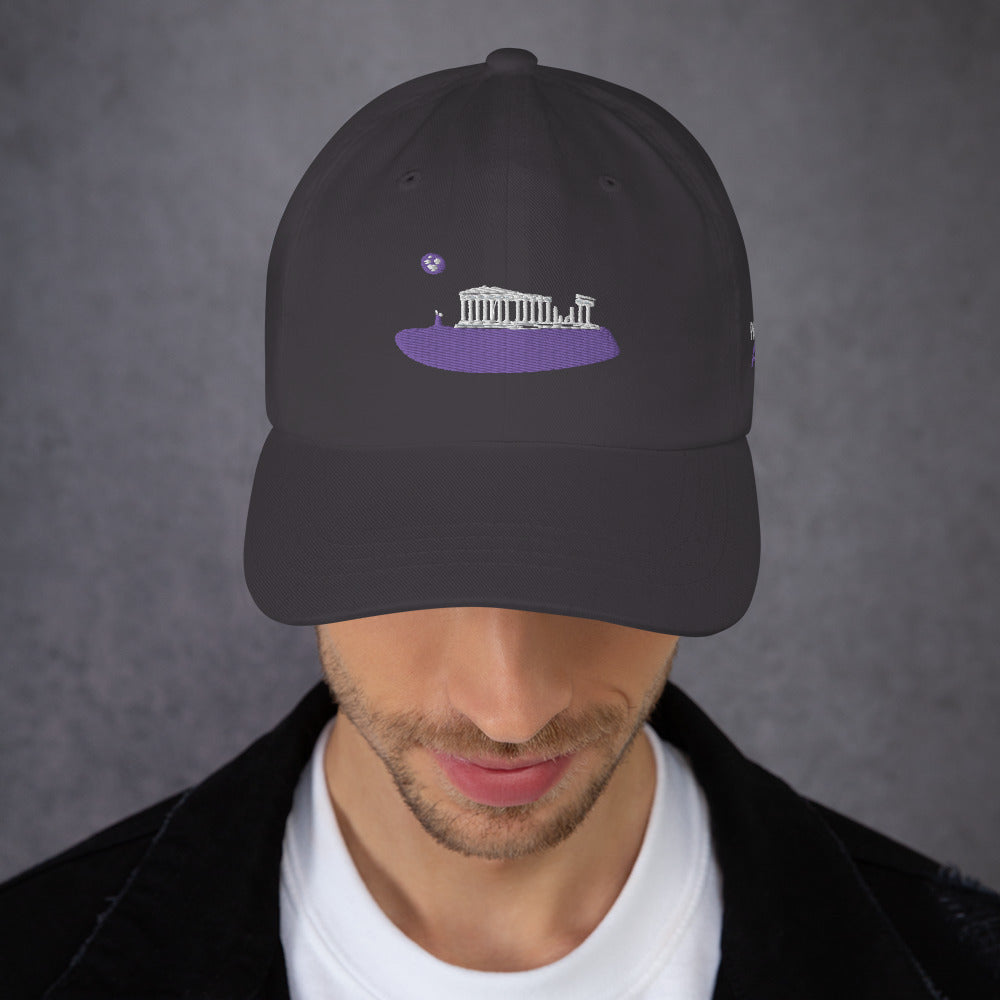 Acropolis' Embroidered Parthenon of Athens Dad hat (Bk/Nv/DG)