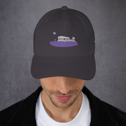 Acropolis' Embroidered Parthenon of Athens Dad hat (Bk/Nv/DG)