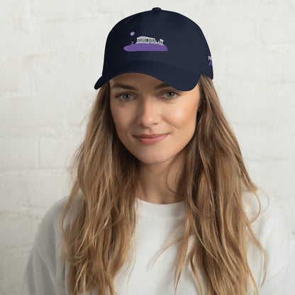 Acropolis' Embroidered Parthenon of Athens Dad hat (Bk/Nv/DG)