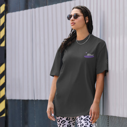 Acropolis' Embroidered Parthenon Oversized T-Shirt (Bk/Kh/Eu)