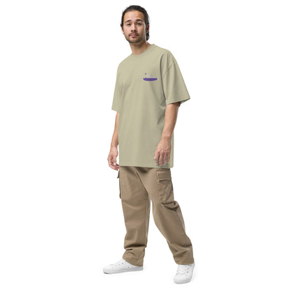 Acropolis' Embroidered Parthenon Oversized T-Shirt (Bk/Kh/Eu)