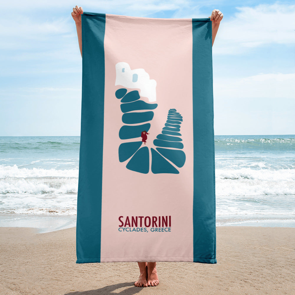 Santorini Stairs Sublimated Towel