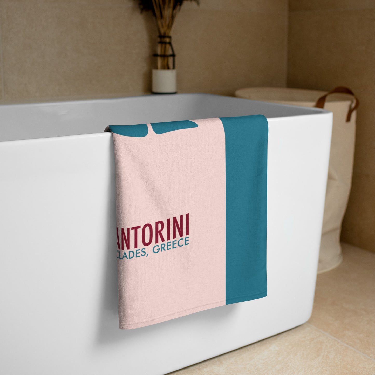 Santorini Stairs Sublimated Towel